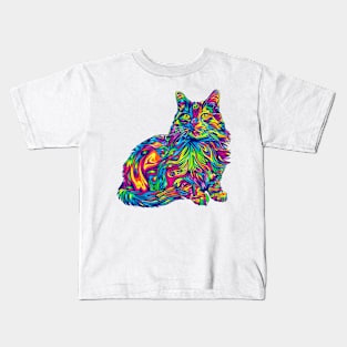 Psychedelic Cat Kids T-Shirt